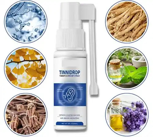 TinniDrop® Spray Limpiador de Oídos Natural Alivio del Zumbido y Cera