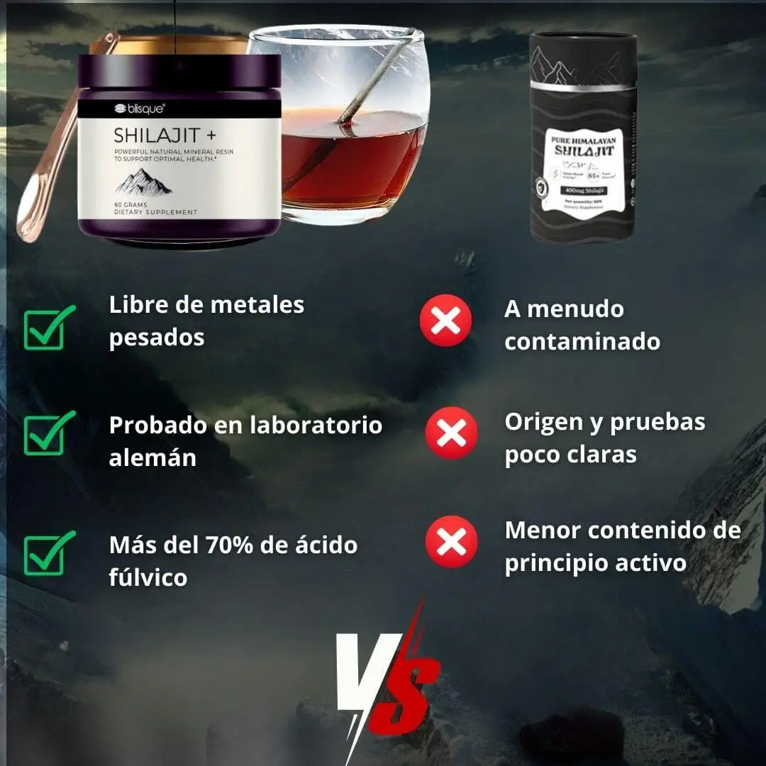 Shilajit 100% natural Ashwagold, potenciador natural de energía y bienestar