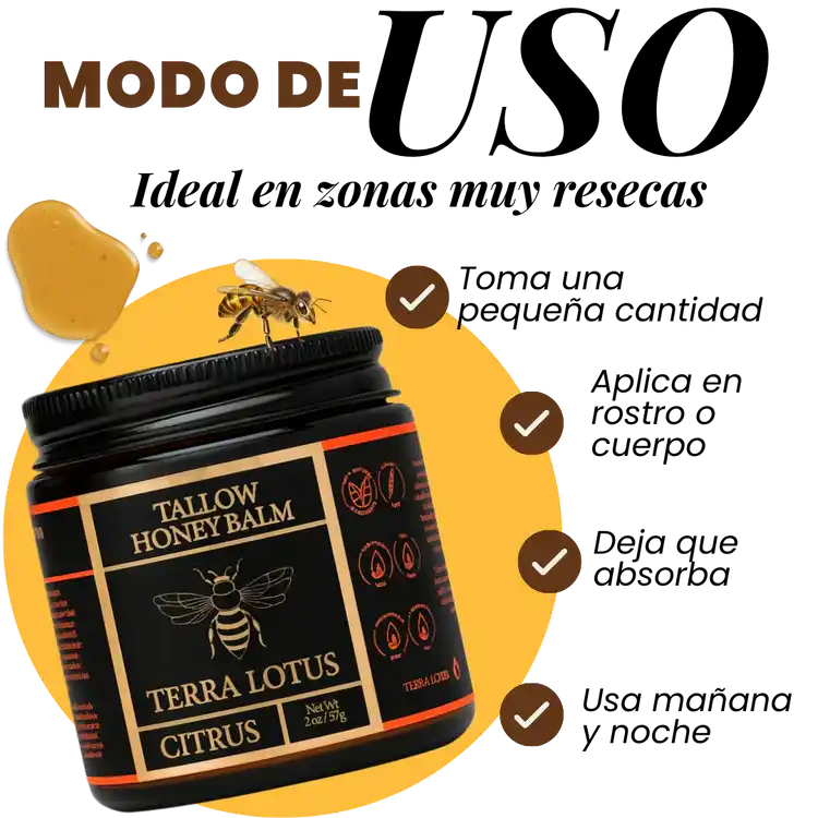 Bálsamo Orgánico de Sebo y Miel - ELIMINA ESTRIAS, ACNE Y LINEAS DE EXPRESION EN SEGUNDOS